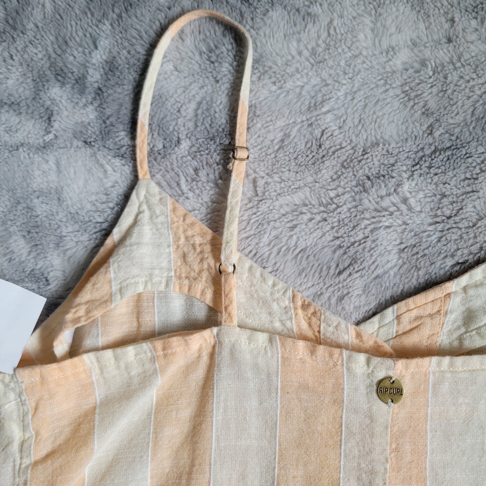 NWOT Rip Curl Havana Striped Linen Blend Mini Button-Down Sundress Relax… - Picture 8 of 10